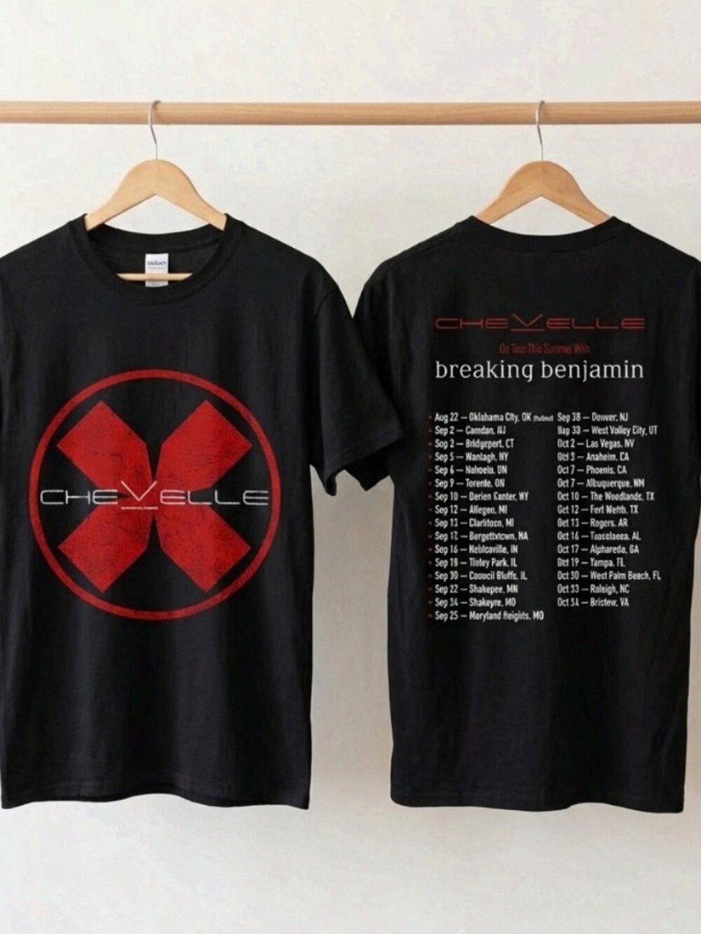 Chevelle With Breaking Benjamin Tour 2026 Black T-Shirt Reprint